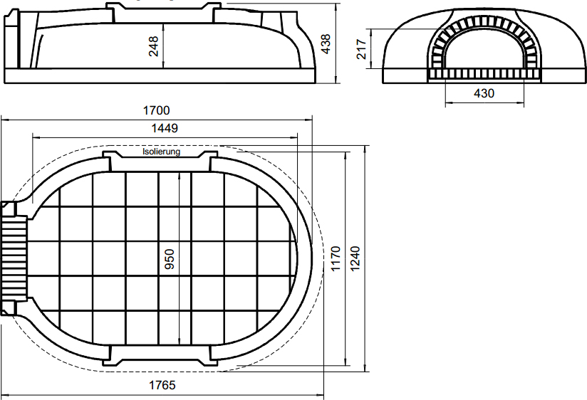Pizzaofen 1500B-C Abmessungen